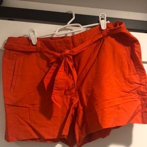 Tie front shorts